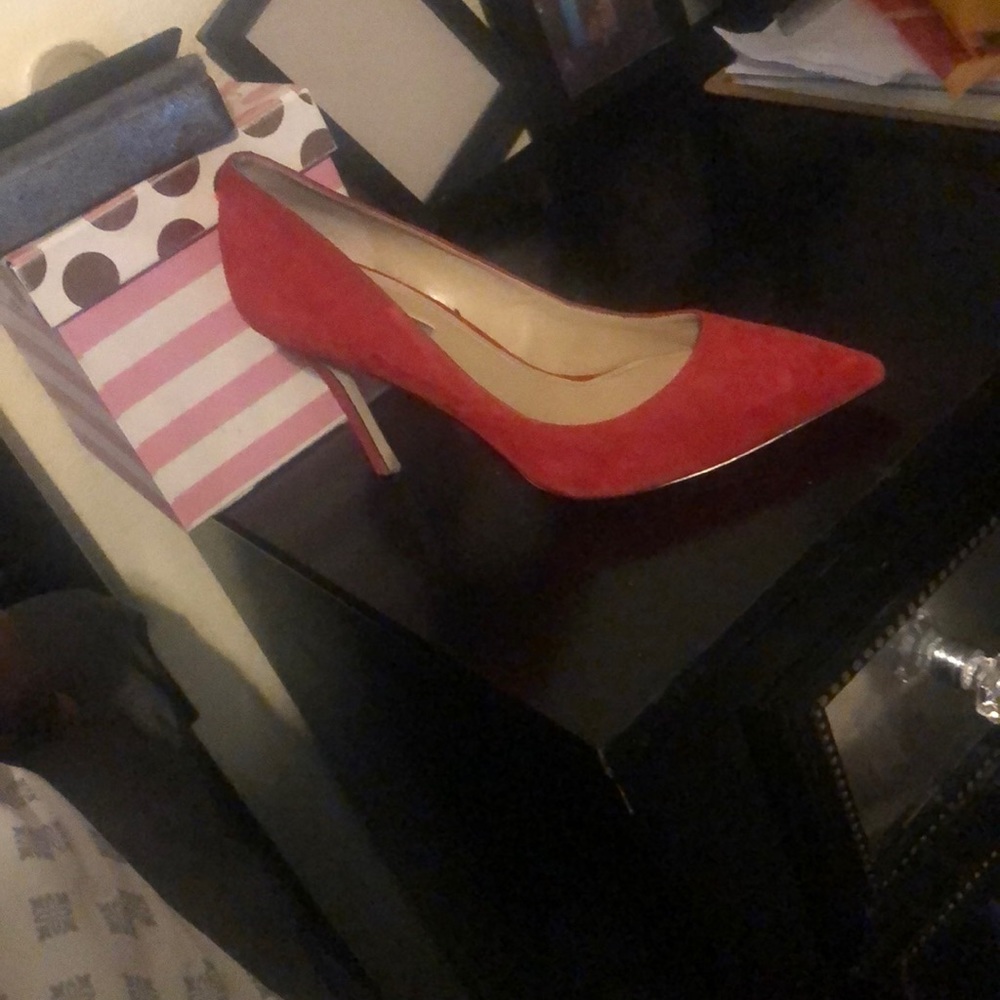 Bcbg red suede pumps